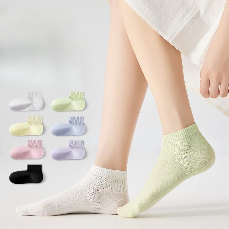 Female Summer Thin Cotton Breathable Antiseptic Antibacterial Boneless Tube Socks