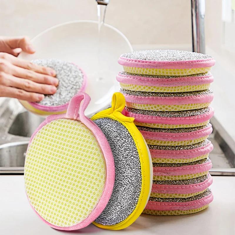 3/5/10Pcs Double Side Dishwashing Sponge Dish Washing Brush Pan Pot Dish Wash Sponges Household Cleaning Kitchen Tools