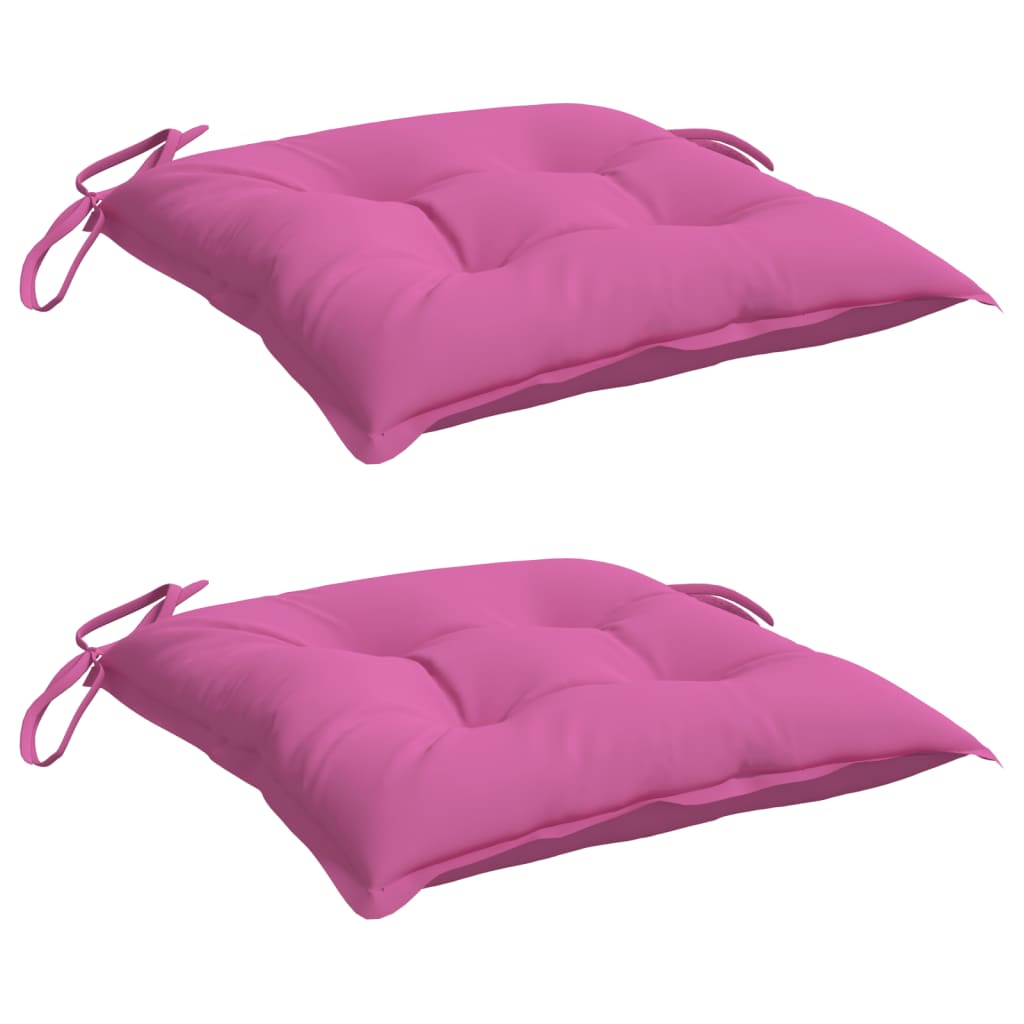 Chair Cushions 2 Pcs. Pink 40x40x7 cm Fabric