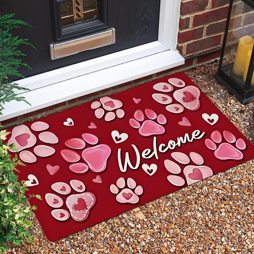 1pcs Wood Flower Pebble Welcome Rug Doormat NonSlip Entryway Rug Living Room Bedroom Kitchen Washable Outdoor Indoor Floor Mat