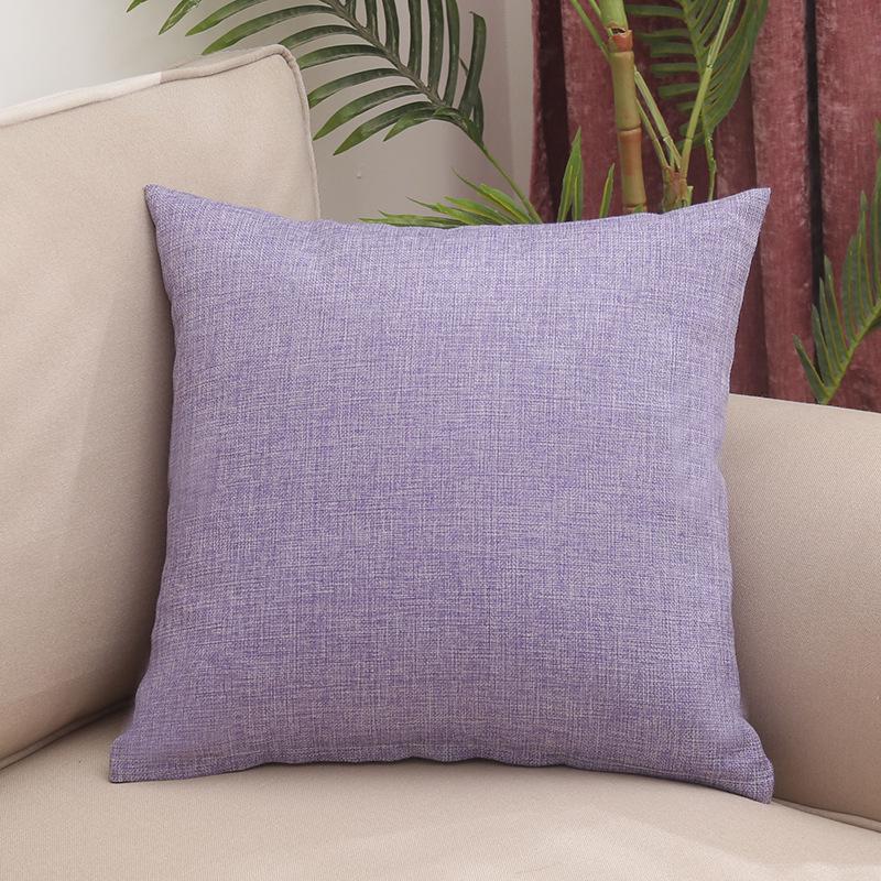 Solid Color Linen Throw Pillow Cover with Customizable Logo.
