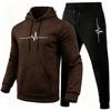 Casual Simple Print Men's Hooded Suit Fashionable Loose Sport Wear Men’s