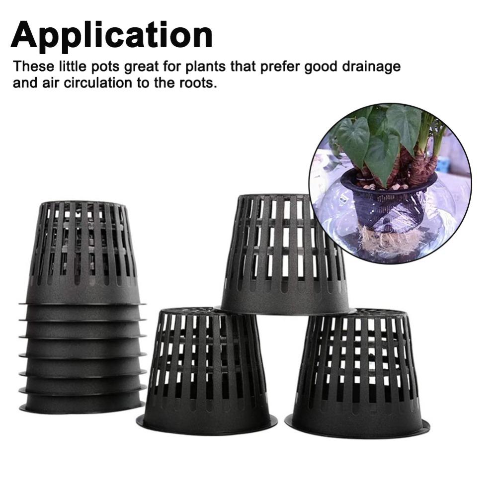 10Pcs New Mesh Pots Hydroponic Basket Soilless Grow Net Plastic Planting
