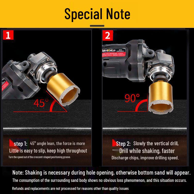 Dual-Purpose Angle Grinder Drill Bit for Porcelain, Granite, and Vitrified Tiles