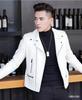 Steelstamp printed leather jacket men's spring and autumn lapel zipper locomotive riding trend fashion loose casual pu leather jacket