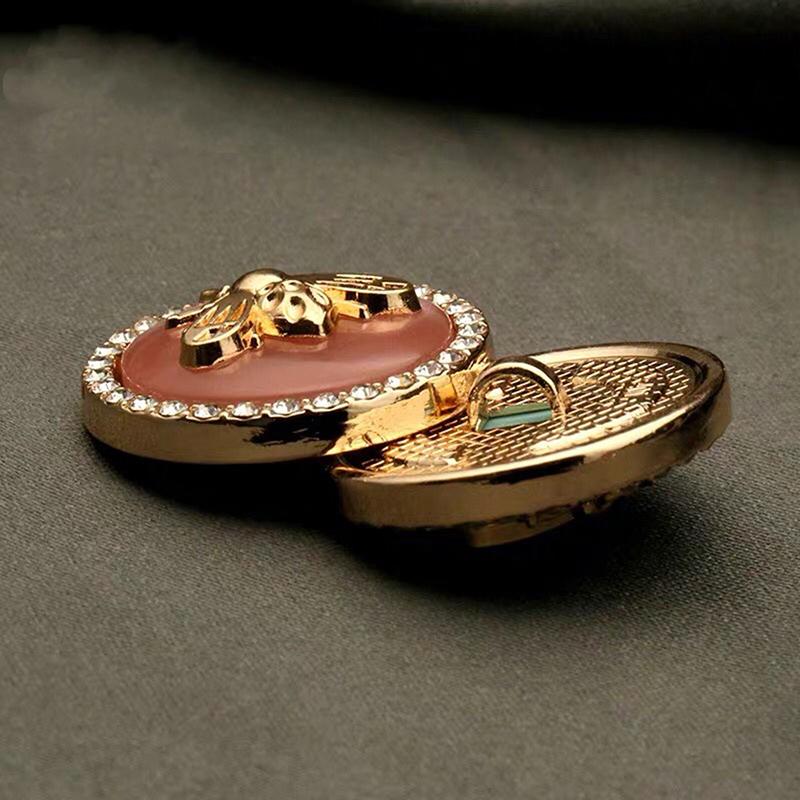 6Pcs Bee Metal Flower Buttons For Women Dress Coat Suit Cardigan Sewing Button