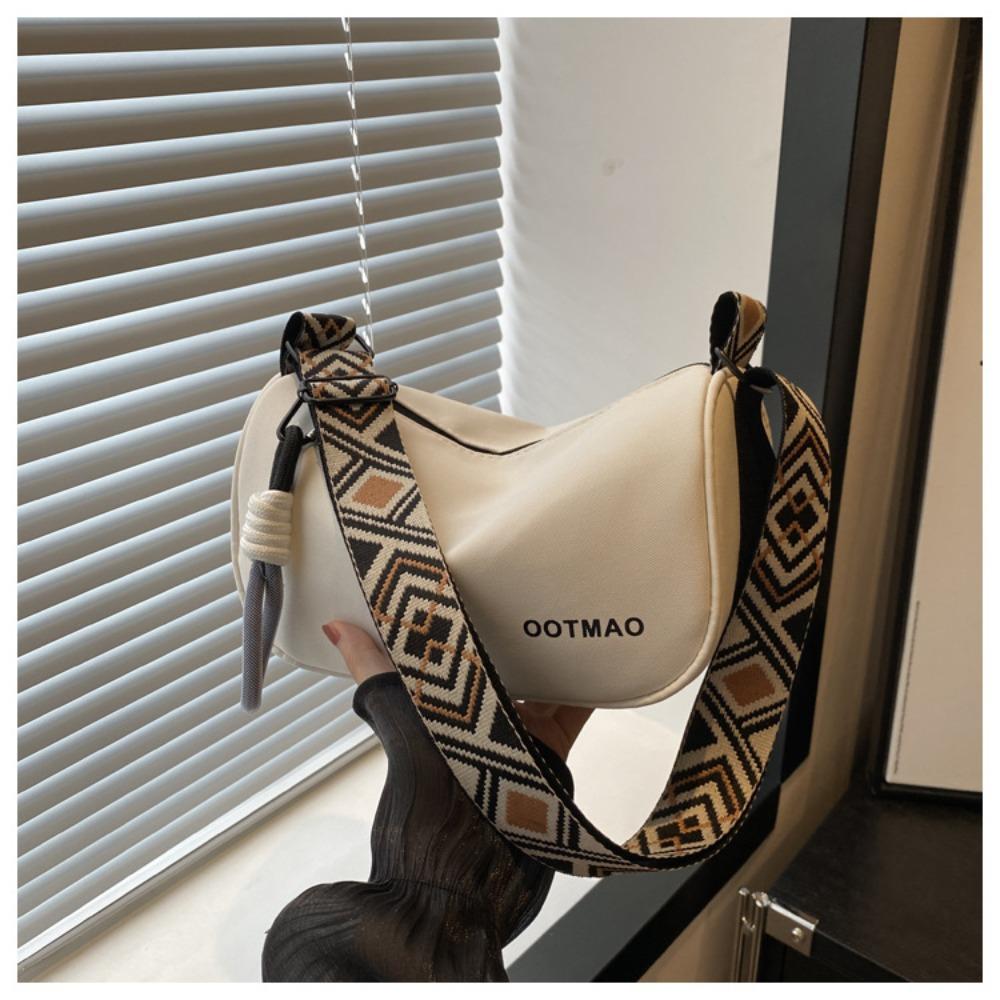 New Casual Crossbody Bag Portable Wide Shoulder Strap Design Shoulder Bag Large Capacity Bucket Bag