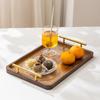 ZISIZ Rectangular Bamboo Tray with Handles