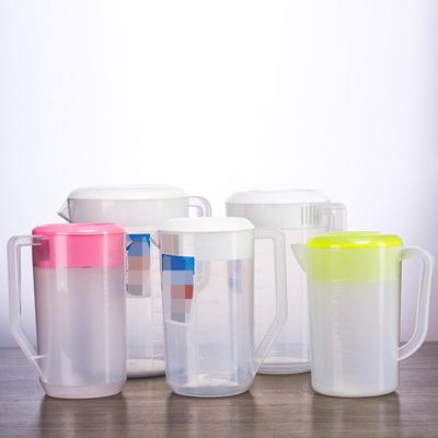Measuring Kettle with Scale Beverage Storage Container with Lid Heat Resistant Cold Water Jug Plastic Juice Pitcher (2500ml Pink