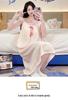 Women's Summer Sweet Princess Cotton Pajamas with Built-in Bra, Plus Size 220 Jin Long Camisole Nightgown