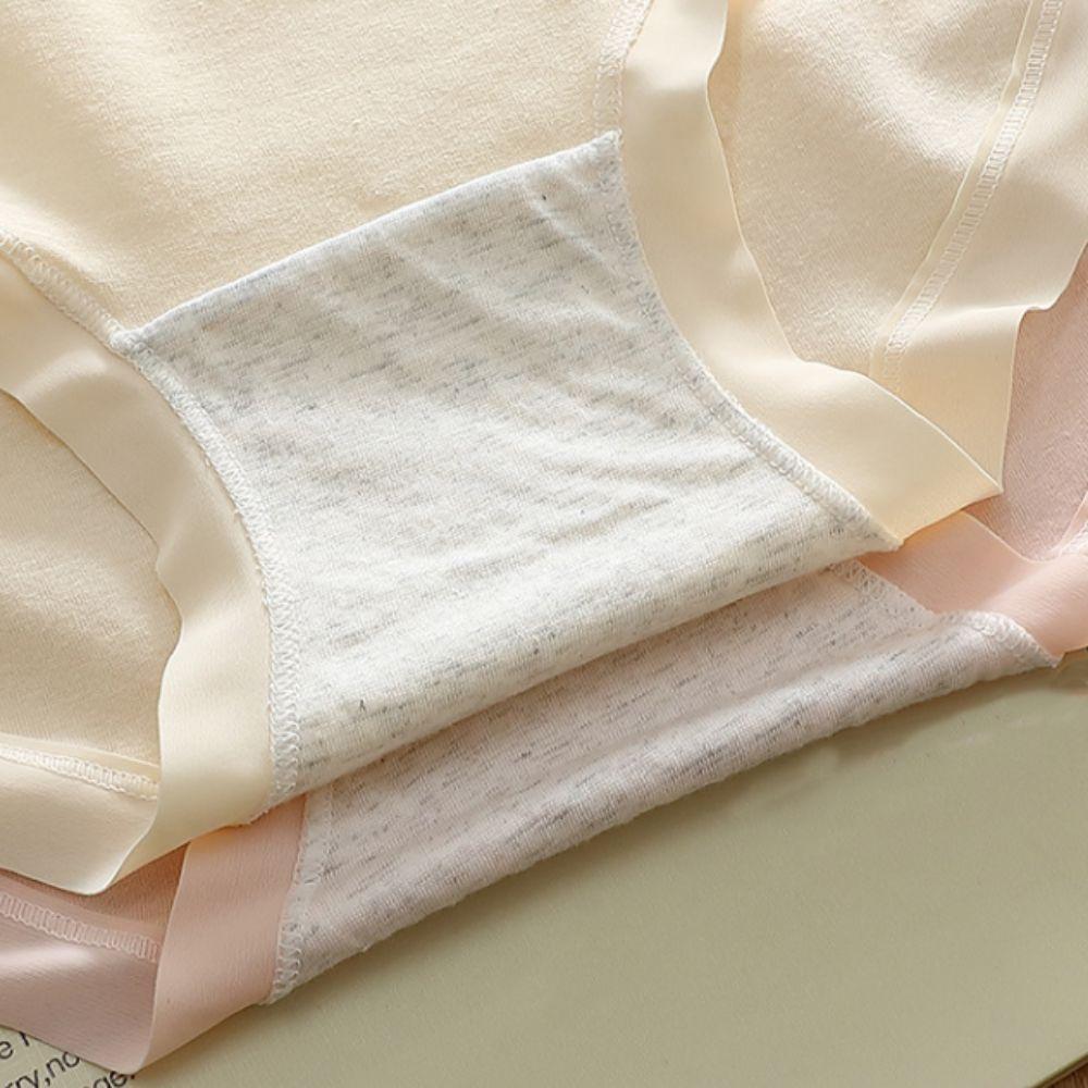 5pcs Cotton Crotch Seamless Briefs Underwear Women's Underpants Fashion Mid Waist Panties Lady