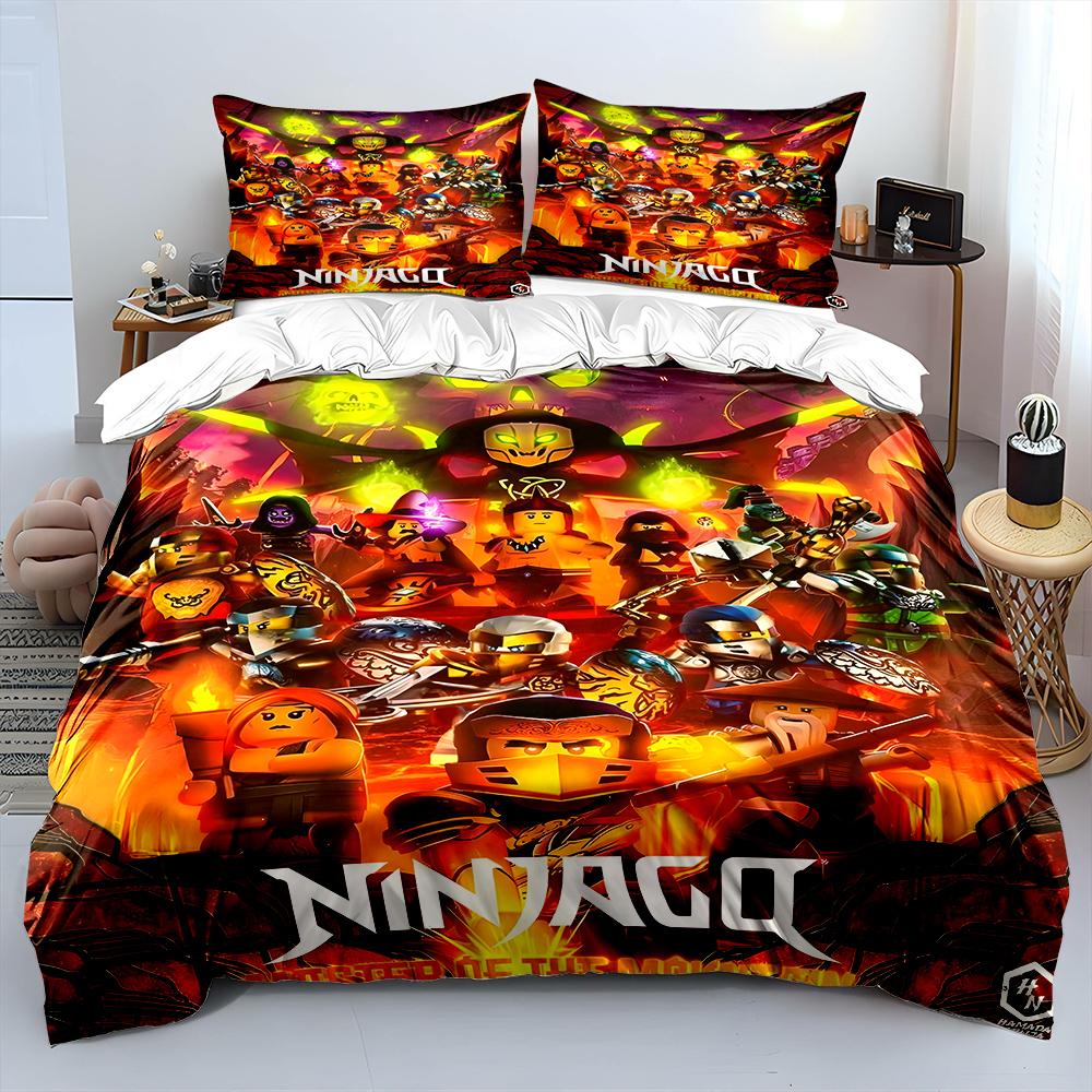 N Ninja Games Pattern Duvet Cover Set Digital Print Colorful Polyester Bedding With Zipper Closur For Kids Gifts