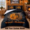 Hull City Pattern Bedding 3Pcs Set Custom Name, Bed Sheet And Pillowcases For Home Bedroom