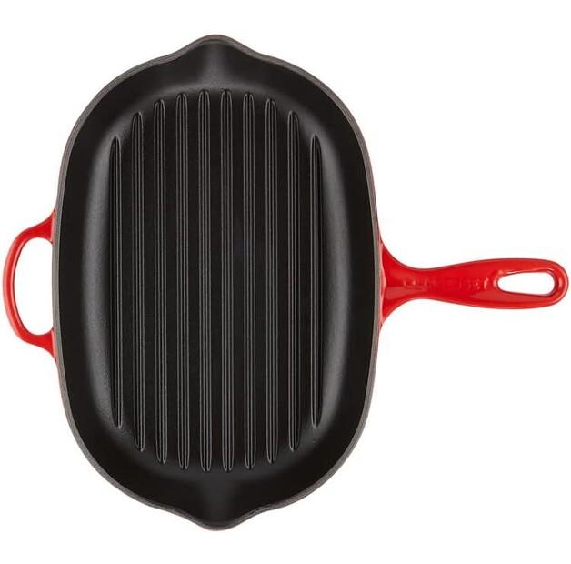Le Creuset Signature Oval Grill Pan, 32 Cm, Cherry Red (20194320600422)