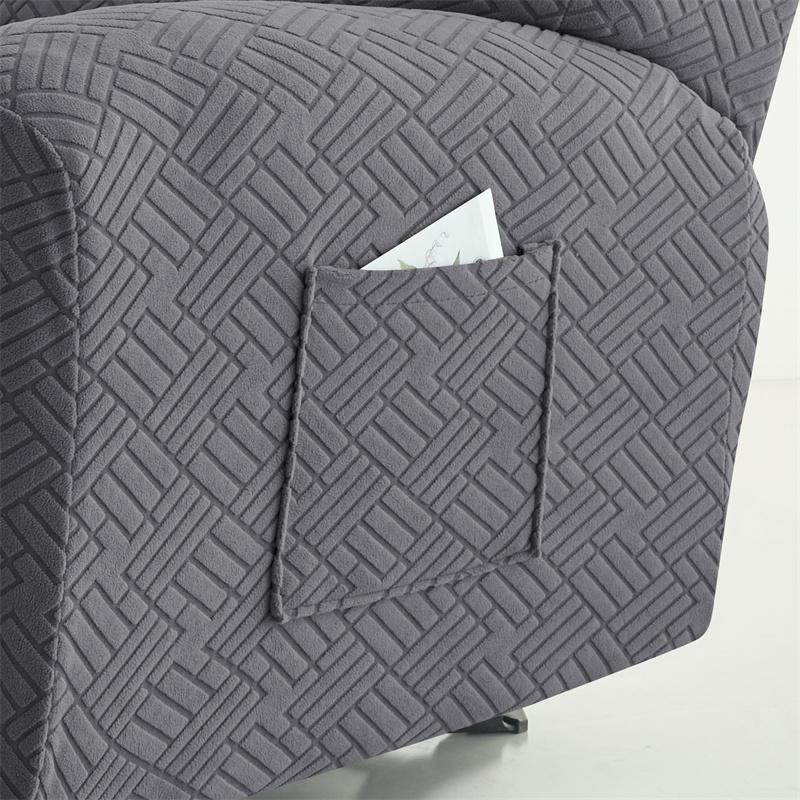 4Pcs/Set Stretch Armchair Slipcover Split Jacquard Recliner Sofa Cover Relax Couch Protector With Storage Pocket For Living Room