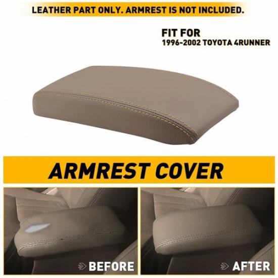 For 96 97-02 Toyota 4Runner Leather Center Console Lid Armrest Cover Dark Tan EA
