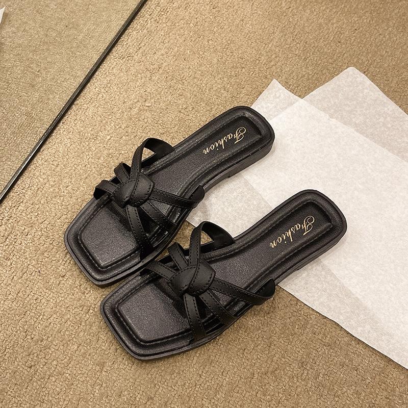 Lady style wear flat-bottomed women's slippers summer style casual versatile beach soft bottom non-slip show feet thin women's slippers