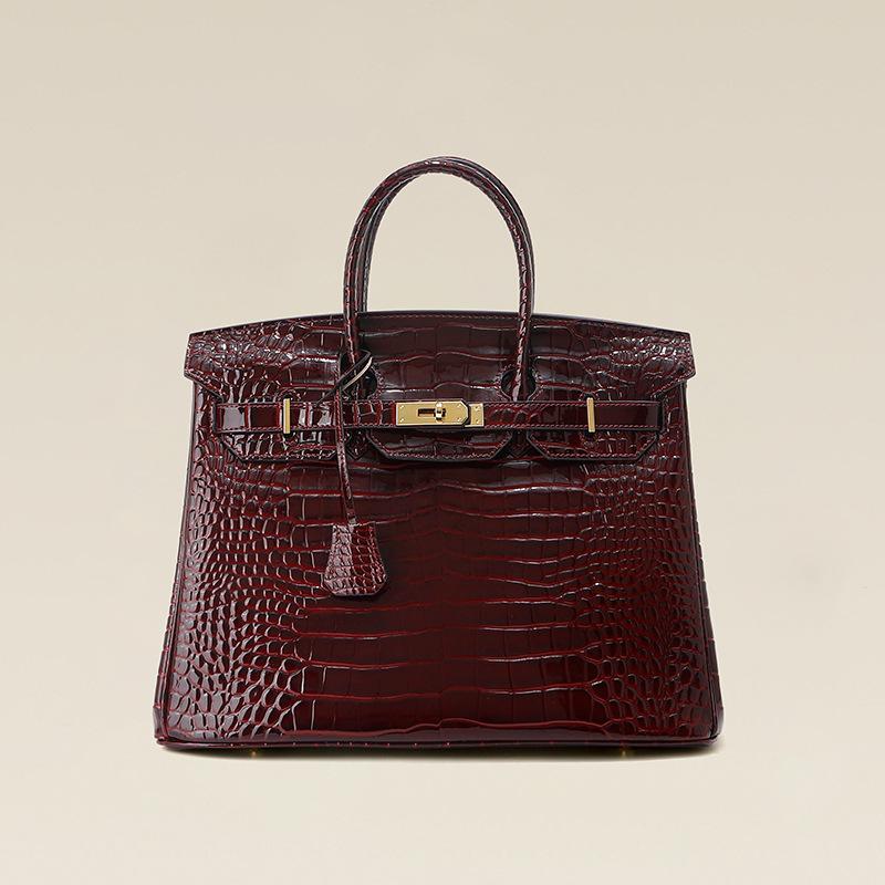 Top Layer Cowhide Metal Bag Genuine Leather Womens Bag Yellow Cowhide Large Capacity Casual Handbag High-end Soft Texture Underarm Bag