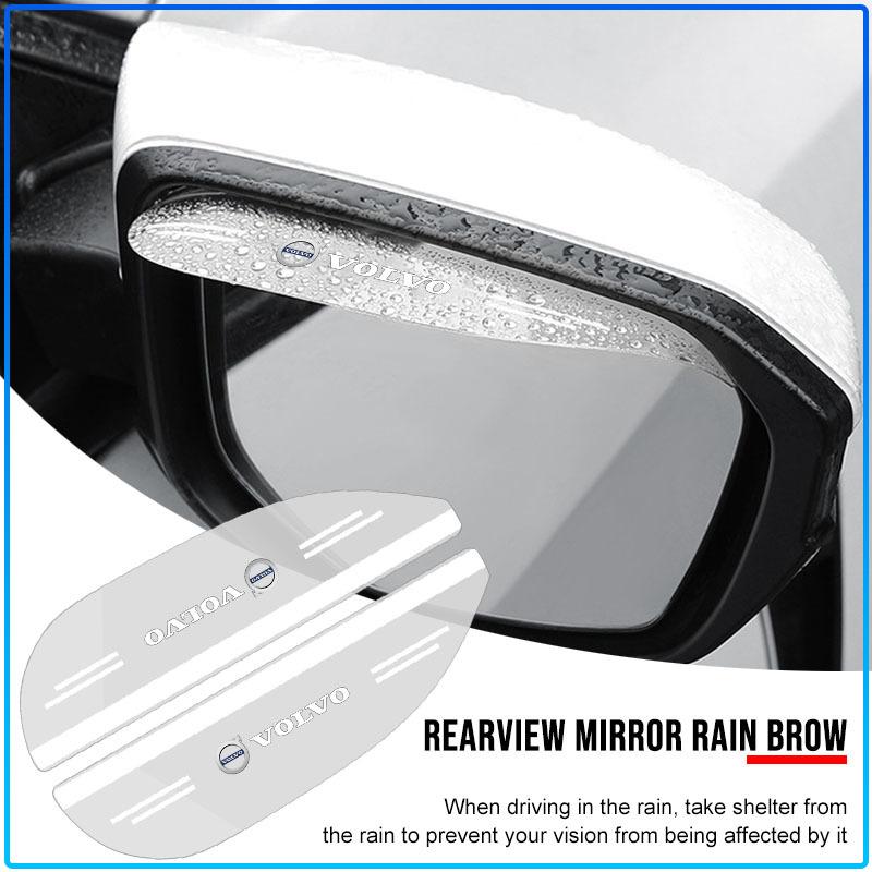 2PCS Car Transparent Car Rearview Mirror Rain Eyebrow Visor Cover For Volvo XC60 XC90 S60 S80 S40 V40 V60 V70 V50 XC70