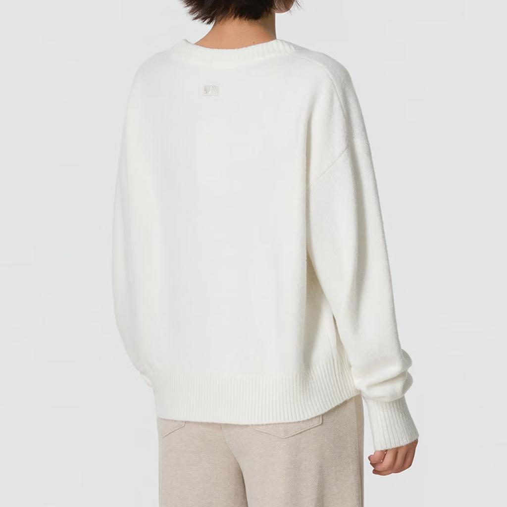 MLB New York Yankees FW/AW26 Solid Color Small Logo V-Neck Casual Sweater Women sweater 3FKPB0464-50CRS