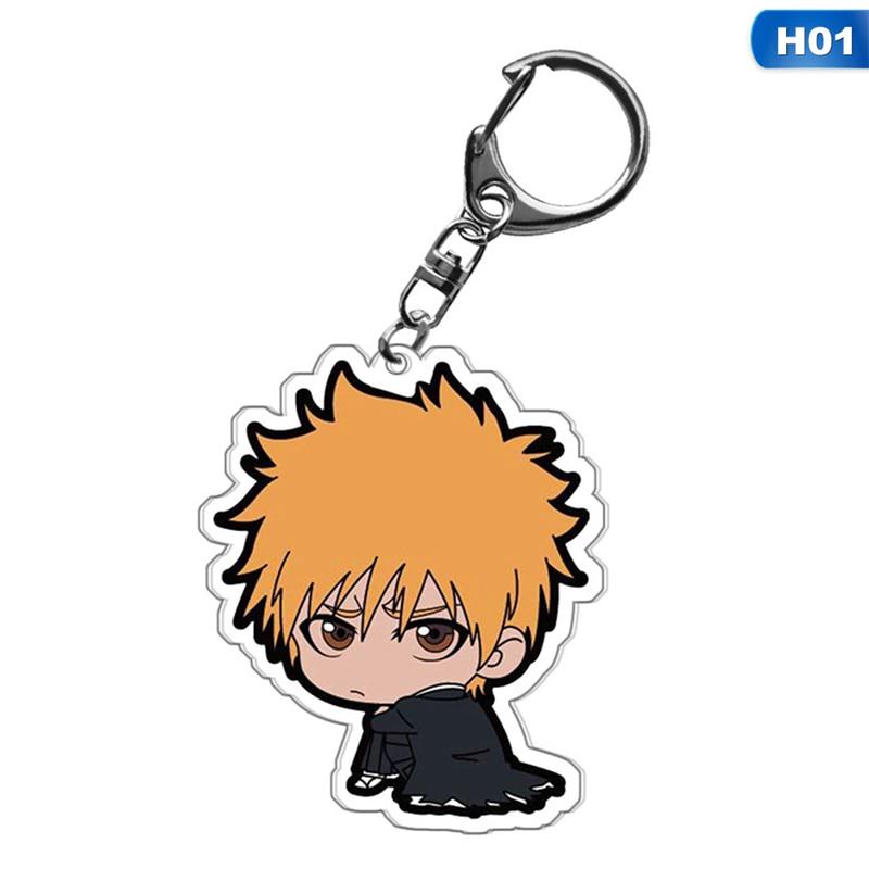 Bleach Anime Acryl Schlüsselanhänger Kurosaki Ichigo Kuchiki Rukia Byakuya Grimmjow Jeagerjaques