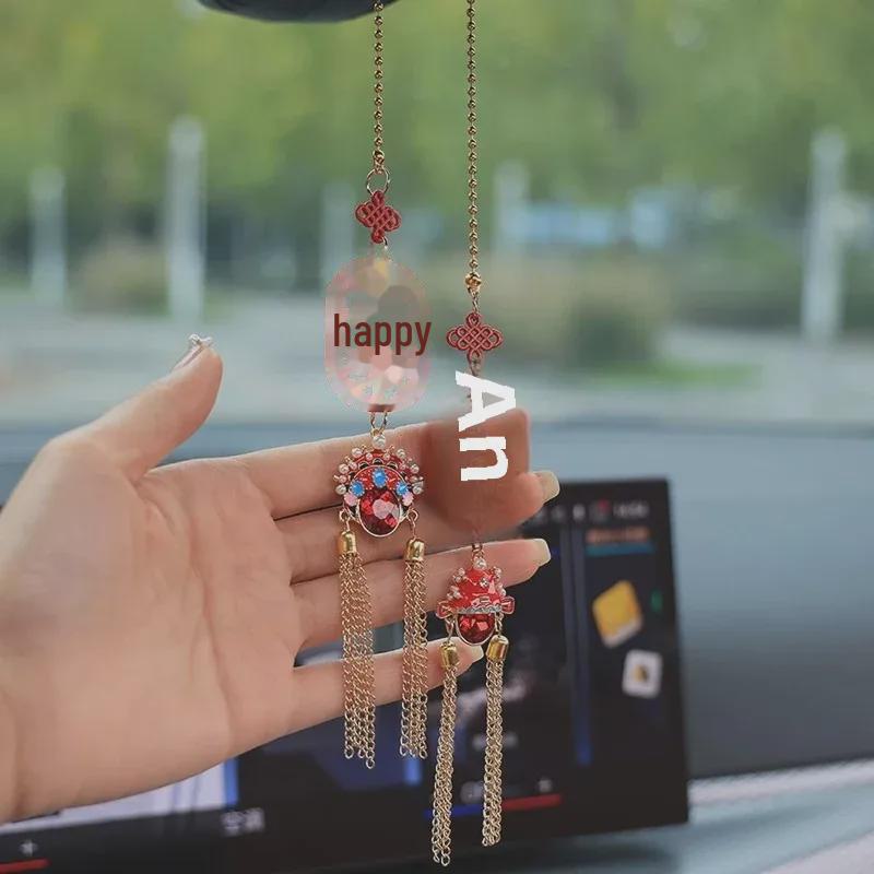 Handmade Car Pendants & Phoenix Crown: Interior Decor for Electric Cars, Peaceful Journey Enhancements for Rearview Mirrors.