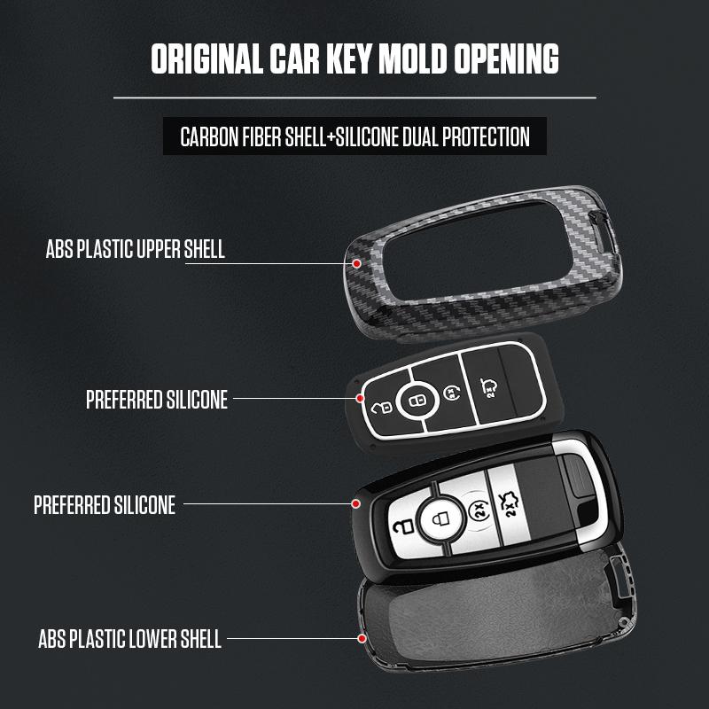 Interior Mouldings Car Key Fob Case Cover For Ford Escape F150 Explorer Kuga Edge Bronco Sport Ecosport Mustang Ranger Maverick