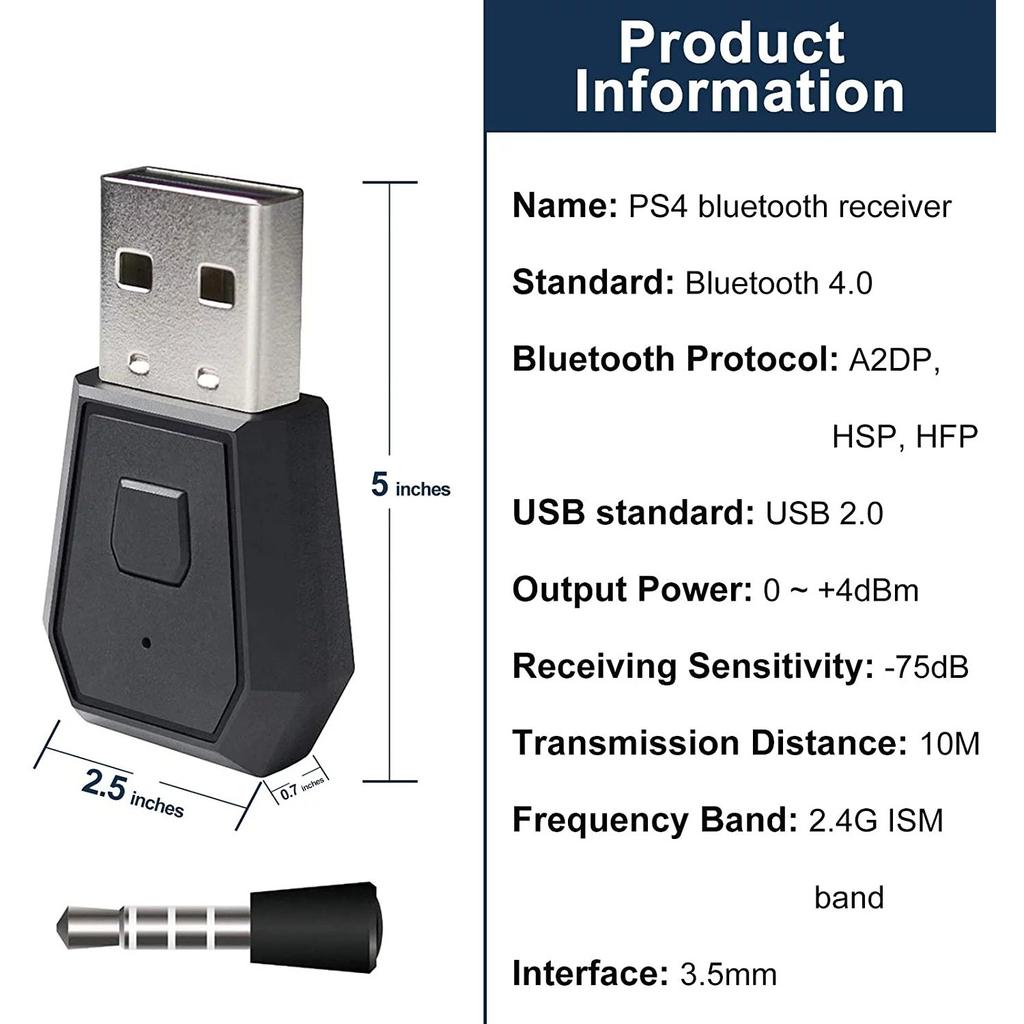 Wireless Bluetooth Audio Transmitter Adapter, Bluetooth 4.0 Headsets Receiver, Long Range Dongle Receiver and Transmitter for PS4 for Xbox/Headset