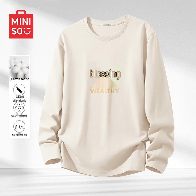 MINISO Men s Pure Cotton Long-Sleeve T-Shirt XL