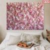 2D Flat Blush Pink Floral Backdrop, Rose & Hydrangea Background Cloth for Photoshoot