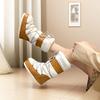 Fashion Snow Boots Winter New Velvet Thermal Sleeve Cotton Boots Non-slip and Wear-resistant Straps Bread Boots