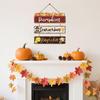 Rustic Pumpkin Door Sign Set, Wooden Scarecrow Wall Hanging Decor with Sunflower and Maple Leaf, Vintage Fall Harvest Welcome Plaque