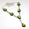 Outstanding Peridot 925 Silver Plated Necklace 18" Boho Festival Jewelry Z7H15