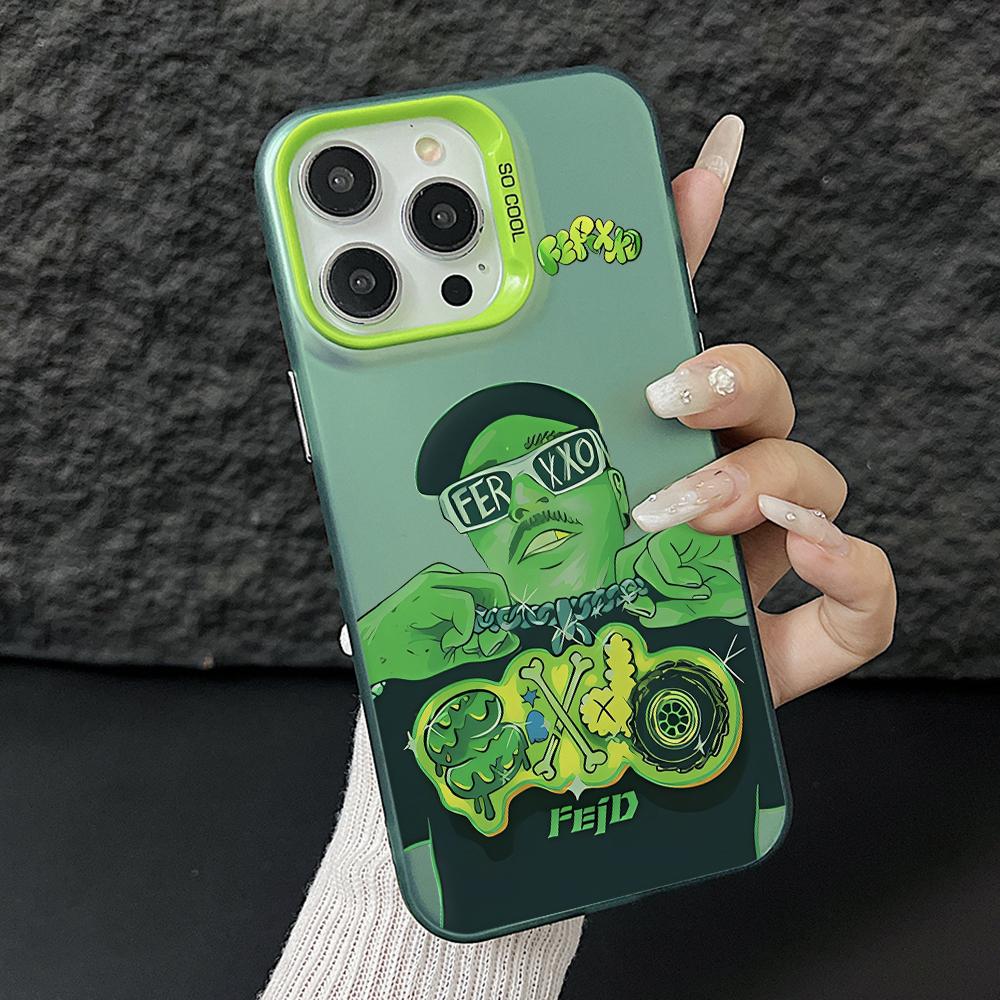 Feid Nitro Jam F-Ferxxo Phone Case for iPhone 17 Air 16 16e 15 14 Plus 13 12 11 Pro Max X Xs XR 8 Colorful Silver Hard Cover