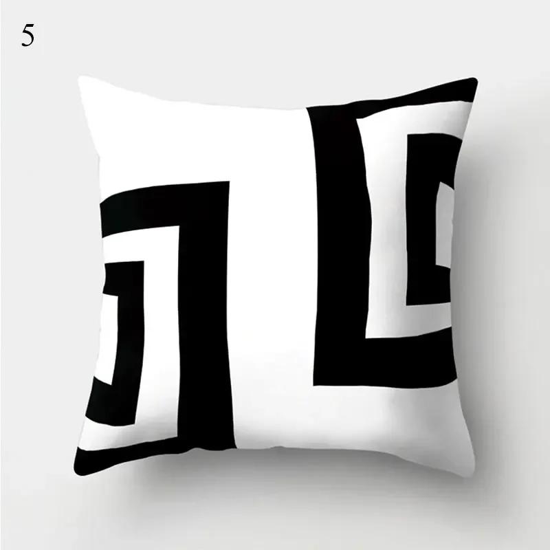 Throw Pillowcase Home Decor  New Black and White Geometric Cushion Cover Decorative
