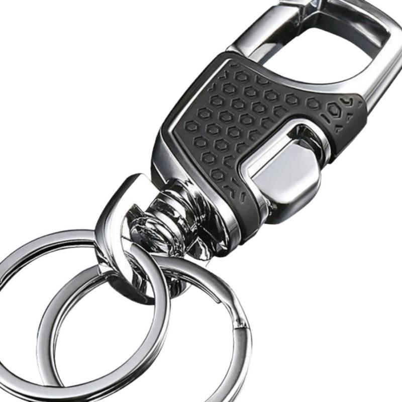 Porte-clés Premium en Acier Inoxydable pour Homme avec Clip Ceinture à Ouverture par Pression Unique