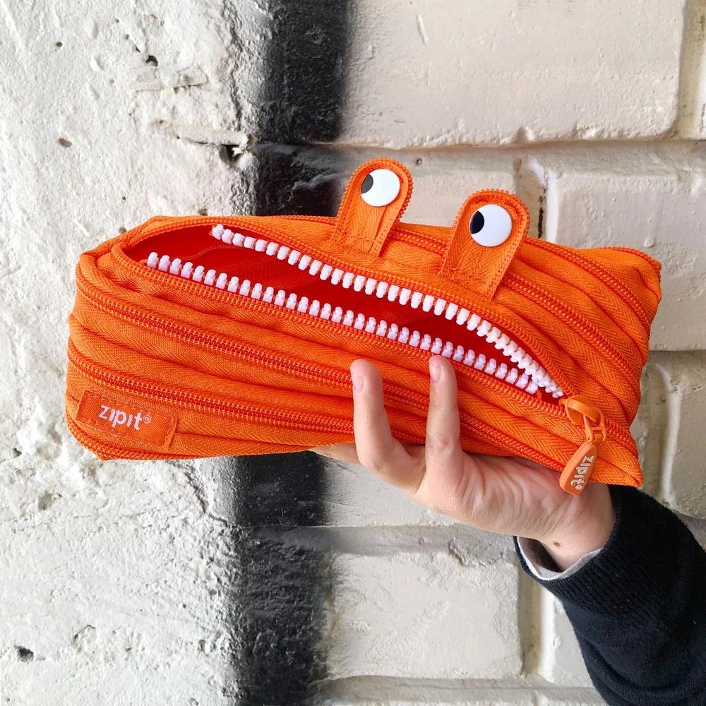 Cute Monster Pencil Case Fun Storage Pouch Kids School Office Large Zippered Organizer Stationery Holder Machine Washable