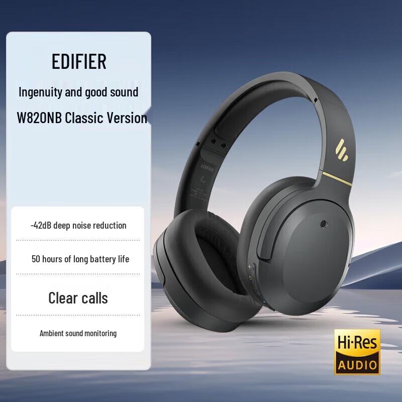 EDIFIER W820NB Classic Edition Active Noise Cancelling Bluetooth Headphones