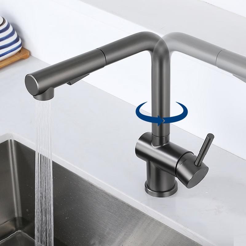 TLXT Stainless Steel Pressurized Pull-Out Kitchen Faucet