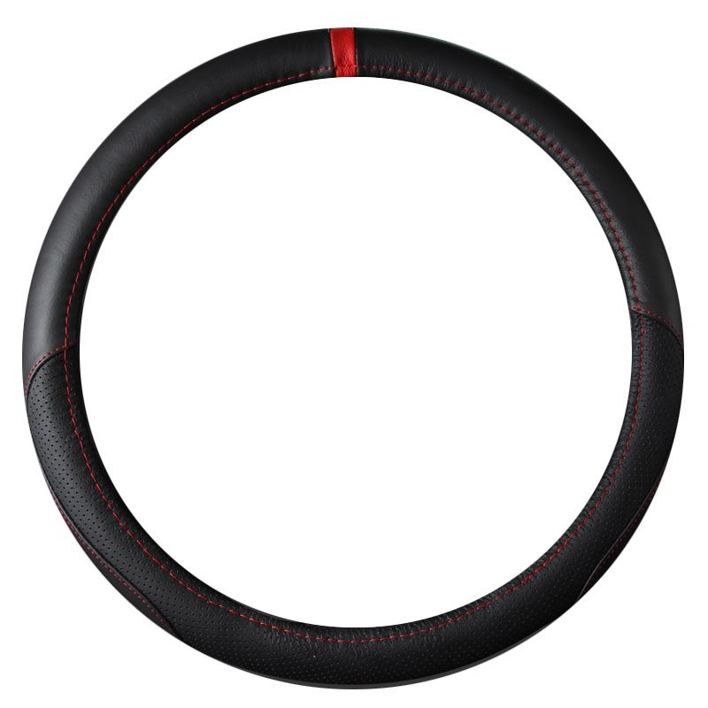 Sport Genuine Leather Steering Wheel Cover 38CM Fit VW Sagitar MAGOTAN GOLF GTI POLO JETTA SANTANA PASSAT TIGUAN TOURAN TOUAREG