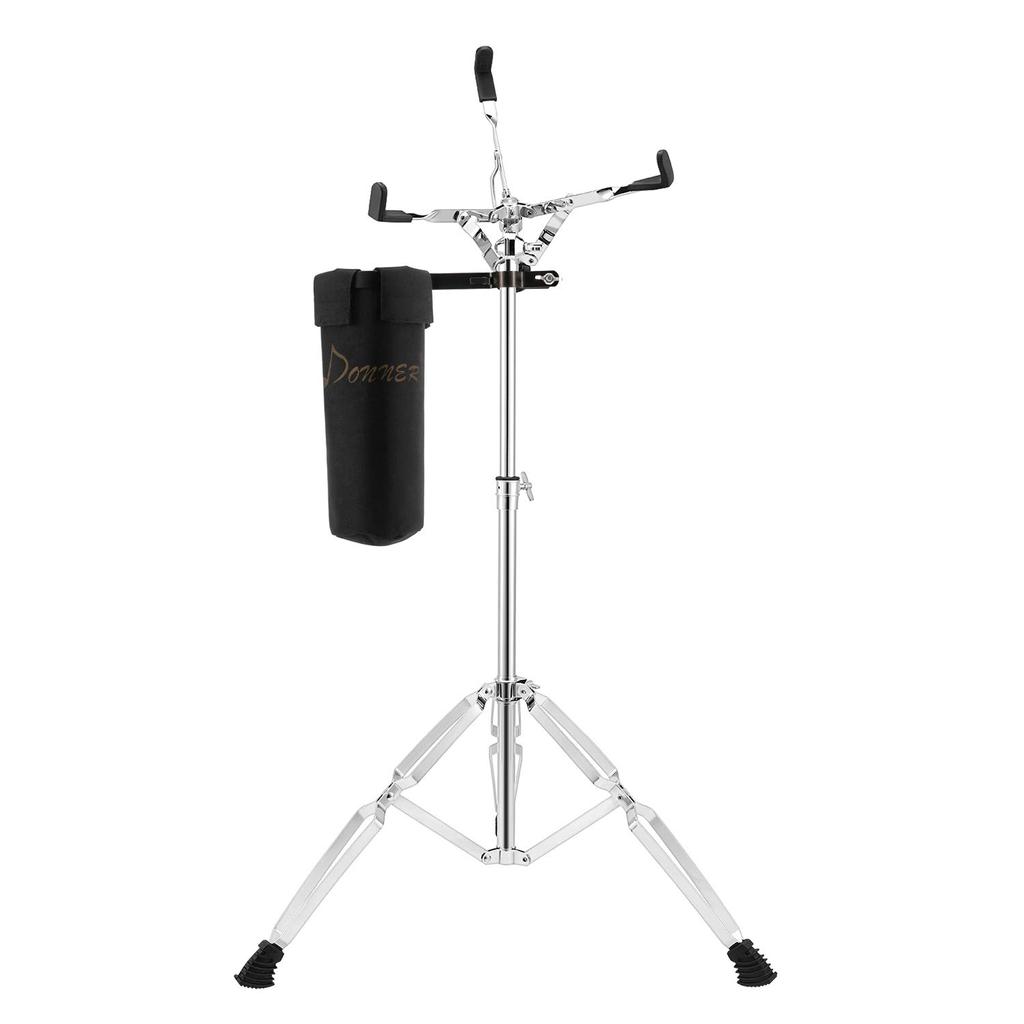 Donner Snare Stand Drum Stand Compatible with Stick Holder Made of Metal Height Adjustment 10" - 14" (Height 66cm-101cm)
