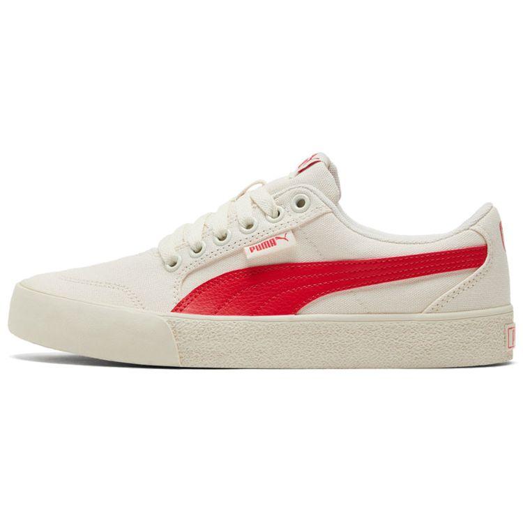 Puma C-Skate Vulc Low Top Skate Shoes Unisex Sneakers Off-White Red 374901-04