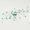 Elegant Green Crystal Leaf Hair Comb Wedding Birthday Party Office Wear Handmade Luxury Accessory