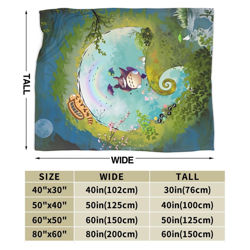 Japanese Blankets T-Totoros Travel Office Flannel Throw Blanket For Living Room Soft Custom DIY Quality Bedspread Gift Idea