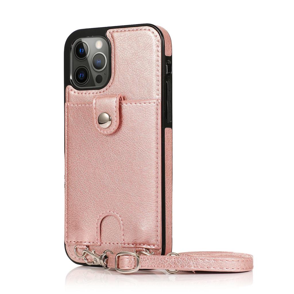 Lederhülle mit Kartenfächern für iPhone 12 Pro Max, weiche Silikonhülle für Apple 13, vertikal hängende Hülle für 7/8 Plus
