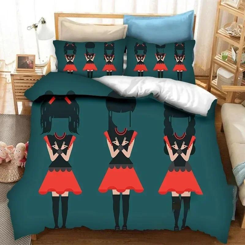 3D Printed Babymetal Band Bedding Set Duvet Cover Sheet Printed Bed Set Pillowcase Bed Full Queen King Size Comforter Bedroom