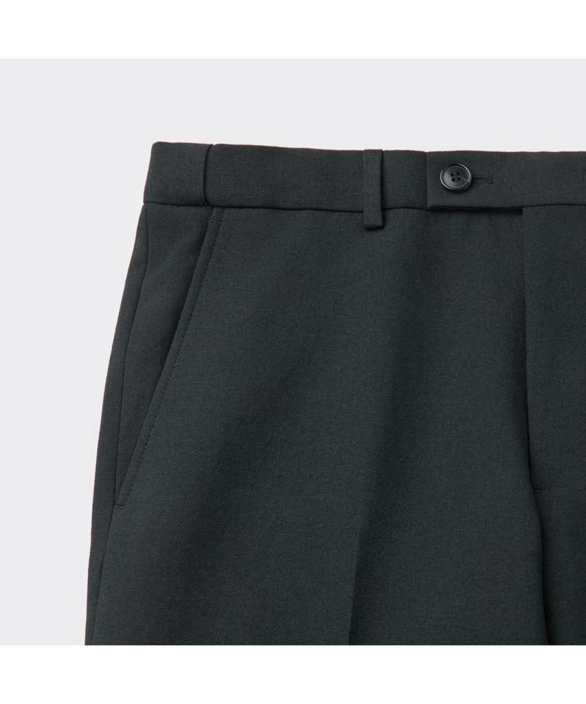 Keoseuuteommellou Black Regular Fit Textured Setup Pants Cwpam26401Bkx