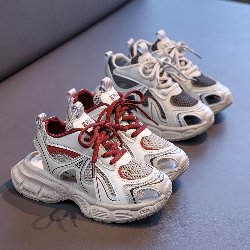 Boys Girls Running Shoes Thick Soft Sole Children Sandals Mesh Breathable 2025 New Fashion Kids Sports Shoes for Students Trend