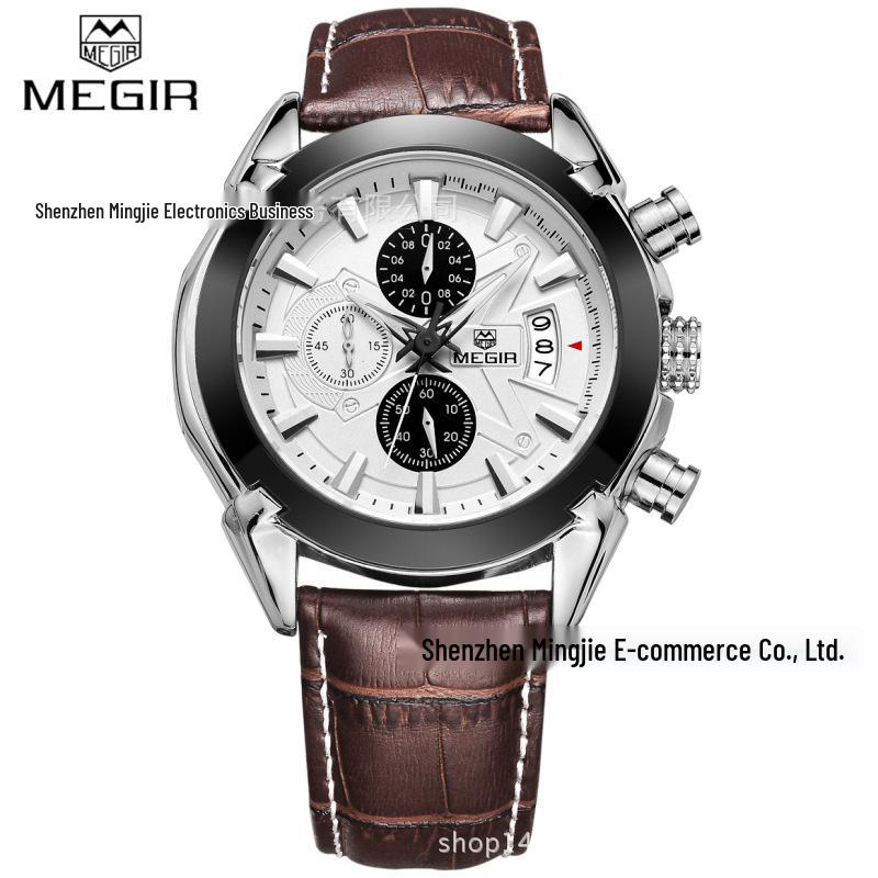 MEGIR 2020 Men's Business Casual Multifunctional Waterproof Quartz Watch