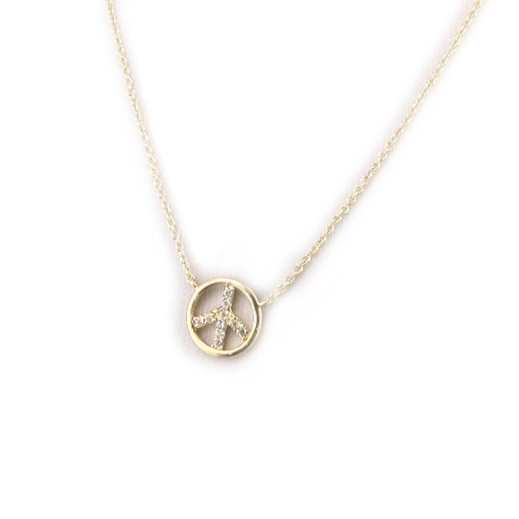 Les Trésors De Lily [M8888] - Gold-plated 'Peace' White Gold Necklace - 11 Mm